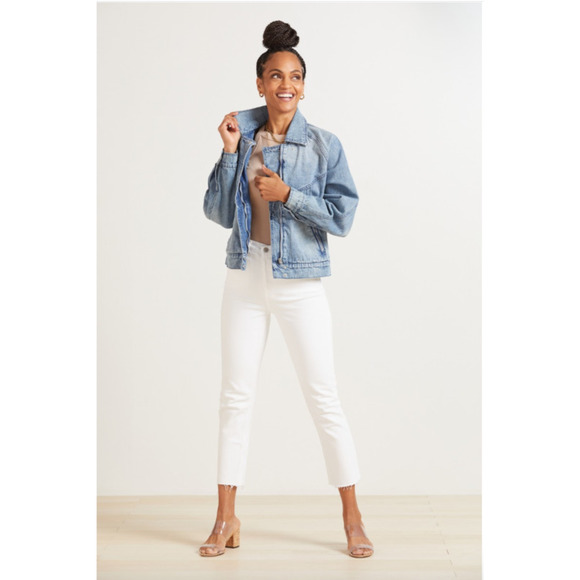 BlankNYC NWT Evereve Wondering Why Denim Full Zip Retro Jacket // L - Picture 2 of 10